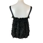 Waverly Grey Black Textured Fringe Strapless Top Small Boho Statement Party Chic Photo 1
