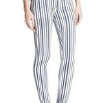 Paige  Striped Skinny Jean Blue and White Size 28 Photo 0