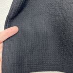 ZARA  Gathered Sleeve Shirt Medium  Blouse Black T-Shirt Textured Knit Basic Photo 3