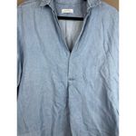 ZARA Women's Blue Jean/ Denim Chambray Half Sleeve V Neck Blouse Size Small Photo 4
