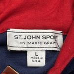 St. John  Sport by Marie Gray Navy Blue Velour Zip Hoodie Women’s Size Large Photo 2