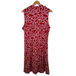 Susan Graver  Red Chain Print Sleeveless‎ Dress Large Liquid Knit Built in Shorts Photo 5