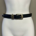 Brighton  Women’s Black Textured Adjustable Belt with Two Tone Buckle- Medium Photo 0