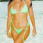 Meshki Green Aliza String Tie Swim Bottoms Photo 0