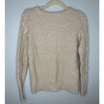 Gap  For Good Crewneck Cotton Sweater Size Small Neutral Cable Knit Fisherman Photo 2