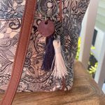 Sakroots  Purse Blue + White Design, Owl Tassel Purse Charm Attached - GUC Photo 1