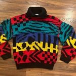 VTG KNITWORKS Women Size M Multicolored Crewneck Knit Sweater Made In USA Size M Photo 0
