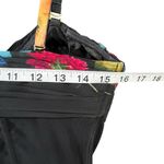 Bebe  Bustier Corset Top Womens 8 Black Multicolor Floral Pleated Lined Coquette Photo 6