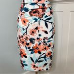 Ivanka Trump Floral Starburst Scuba Sheath Dress Orange Coral White 12 Large Photo 4