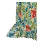 Ann Taylor Womens Size 4 100% Silk Multi Color Floral Pleated Lined Flare Skirt Photo 1