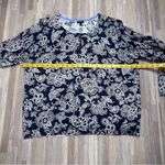 Talbots Navy & White Floral Long Sleeve Button Front Cardigan Women’s 2X Photo 6