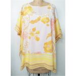 Jason Wu  Yellow Floral Tunic Top Kimono Chiffon Scarf Cami Cover Up, One Size Photo 1