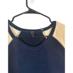 J.Crew  Navy Blue & White Long Striped Sleeve Scoop Neck T-Shirt Women Sz XS Photo 2