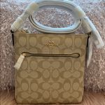Coach NWT Mini Rowan File Bag In Signature Canvas Photo 5
