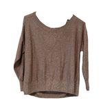 Free People Metallic Knit Sweater Women’s XS Brown Long Sleeve Relaxed Fit Photo 1
