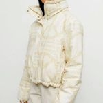 BDG URBAN OUTFITTERS Isla Linen Paisley Print Puffer Croped Jacket Coat L NEW Photo 0