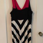 Chelsea and Theodore Large Maxi Dress Black, white with hot pink accent Photo 6