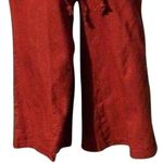 Cache  Rust 100% Raw Silk Removable Self Belt Crop Pant New NWT Linen Feel $108 Photo 3