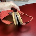 L.L.Bean Sandals Womens 7M Red Leather Flat Tassel Slingback Bow Artsy Boho Size 7 Photo 8