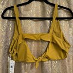 RVCA  Golden Brown Tie Front Bralette Swim Bikini Large NWT Photo 1