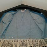 Taylor G. Dallas Texas Blue Denim Vest with Lace & Velvet Size XLarge Photo 6