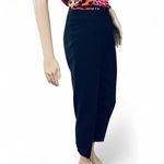 Tory Burch  Wool Mid Rise Navy Blue Dress Trousers Size 4 Tapered Side Zip Pants  Photo 2