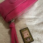 Juicy Couture Pam & Gela Choose Juicy Pink Cotton Silver Glitter Zip Wristlet Photo 3