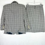 Escada Glen Plaid Wool Silk Skirt Suit Size EU 38 US 8 Black White Photo 2