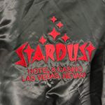 Stardust Hotel Las Vegas Black Silky Bomber Jacket Vintage Size Small Classic Photo 7