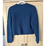 Geiger Women Teal Boiled Wool Sweater Jacket Blazer Button Front Size 42 *READ* Blue Photo 1