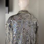 L&B  Light Blue Sequined Denim Jacket Size 3X Photo 4