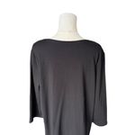 Eileen Fisher  - Black V-Neck Relaxed Midi Pocket Dress Sz L Photo 5