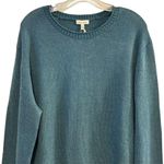 Ella Moss  Women's XL Green Blue Crewneck Pullover Sweater Long Sleeve Casual Photo 4
