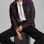 Anthropologie Sanctuary x Terra Knit Shacket Button Jacket Purple Women’s Small Photo 0