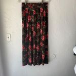 Worthington  Vintage 90s Floral Skirt Brown Rose Print Pleated Maxi Size 8 Grunge Photo 4
