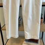 Talbots Button Pocket Mid to High Rise White Crop Jeans, 12 Photo 2