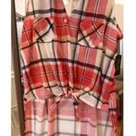 New York Laundry Women's  Red Plaid‎ Shirt Dress 1X Photo 2
