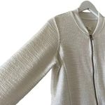 Caslon Nordstrom V-Neck Women’s White Front Zipper Long Sleeves SZ S #1251 Photo 2