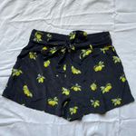 Rails 100% Silk Gigi Black/Lemon Print Pleated High Waisted Shorts XS VGUC Photo 2