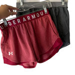 Under Armour 2 Pair Play Up Training Shorts Pink Heather UA Logo Athletic XS Photo 0