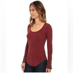 Free People  Sunnie Valley Cuff Thermal- Maroon- Size XS Photo 2