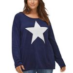 Ellos Women's Plus Size Star Applique Sweater in Boysenberry Size 3X Lightweight Purple Photo 1