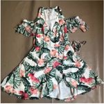 Privacy Please  Pink and Green Floral Mini Dress Photo 3