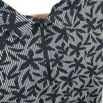 Lands' End  Black White Floral Cotton Modal Short Sleeve 1/4 Zip Polo Women's XL Photo 2