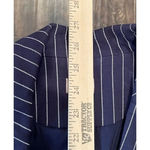 Chico's  Women’s 1 US 8/10 Blazer Jacket Blue White Stripe Faux‎ Pearl Buttons Photo 7