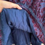 Willow & Clay Red and Blue Lace Mini Dress with Bell Sleeves, Size Small Photo 7