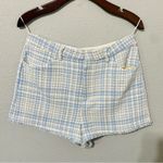 ZARA  Bloggers‎ Favorite Blue Structured Hight Waisted Shorts with Pockets Size L Photo 3