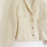Bloomingdales Vintage 90s Wool Knit Jacket Cream/Ivory Photo 8