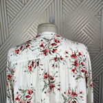 Flynn Skye Get Away Lace Up Front Blouse Day Desire White Red Floral Size US XS Photo 8