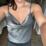 Anthropologie Metallic cowl neck top Photo 2